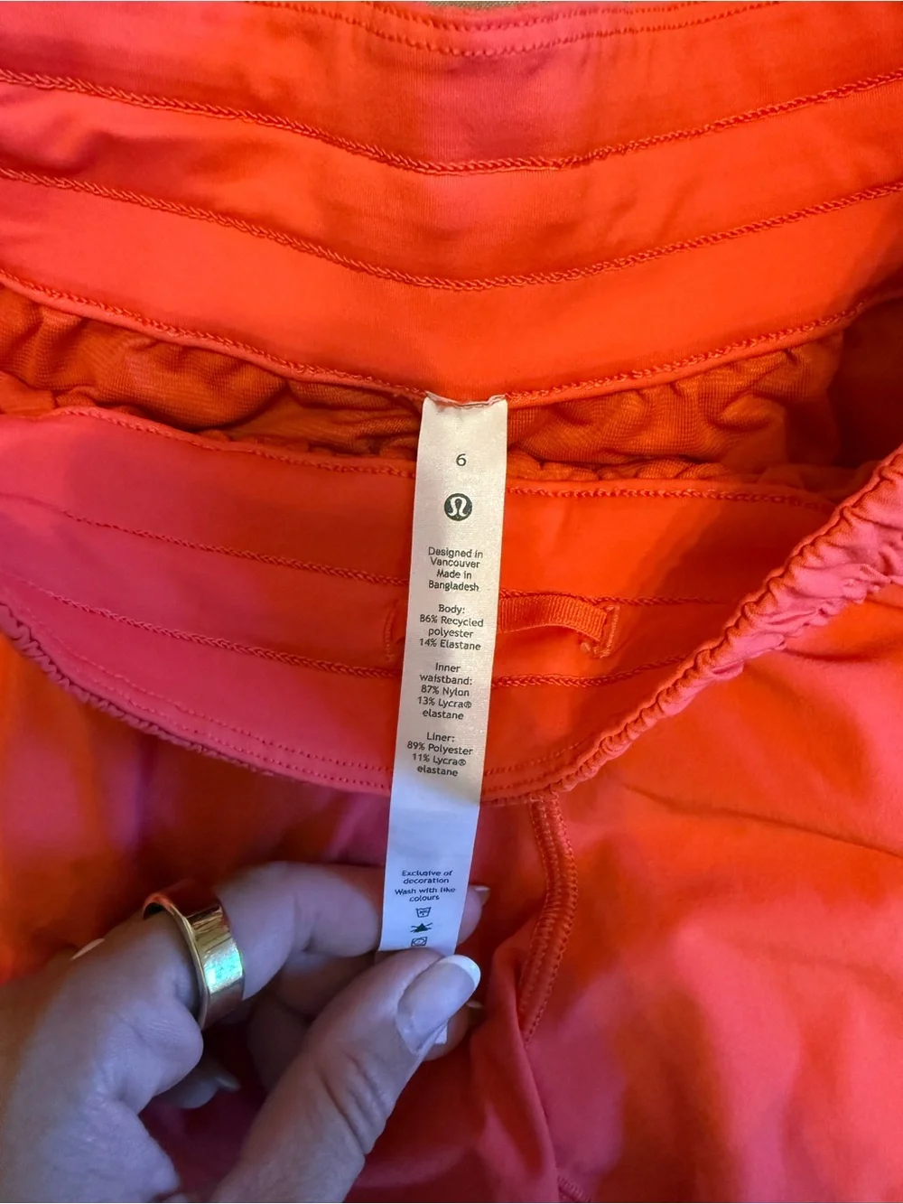 lululemon athletica Coral-Pink Athletic Shorts with Elastic Waist